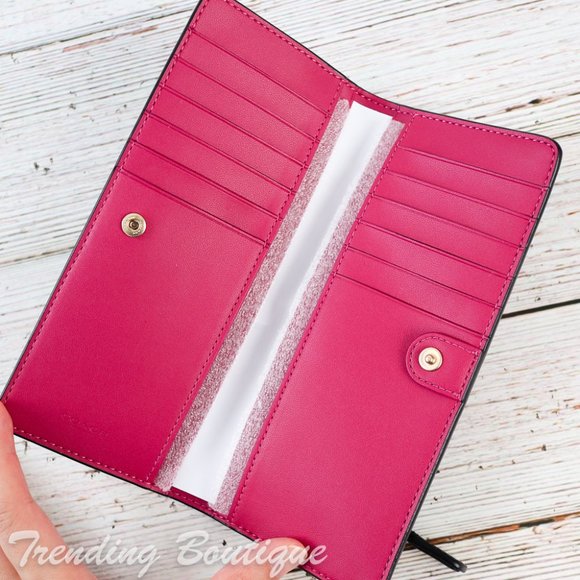 NWT Coach C6061 Slim Wallet With Cat Print in Brown Black Multi - Picture 5 of 8